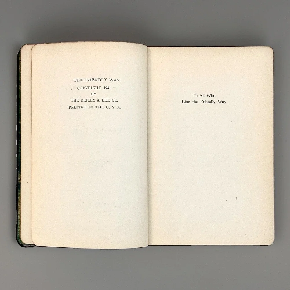 The Friendly Way Edgar A Guest 1931 Poetry Book Hardcover Reilly Lee Antique